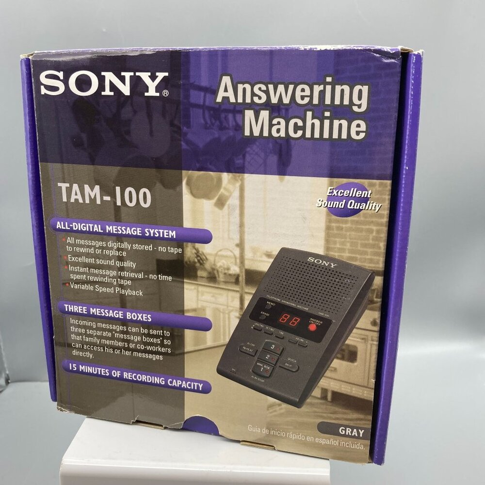 Sony TAM-100 Digital Answering Machine W/ 3 Message Boxes & 15-Minute Recording